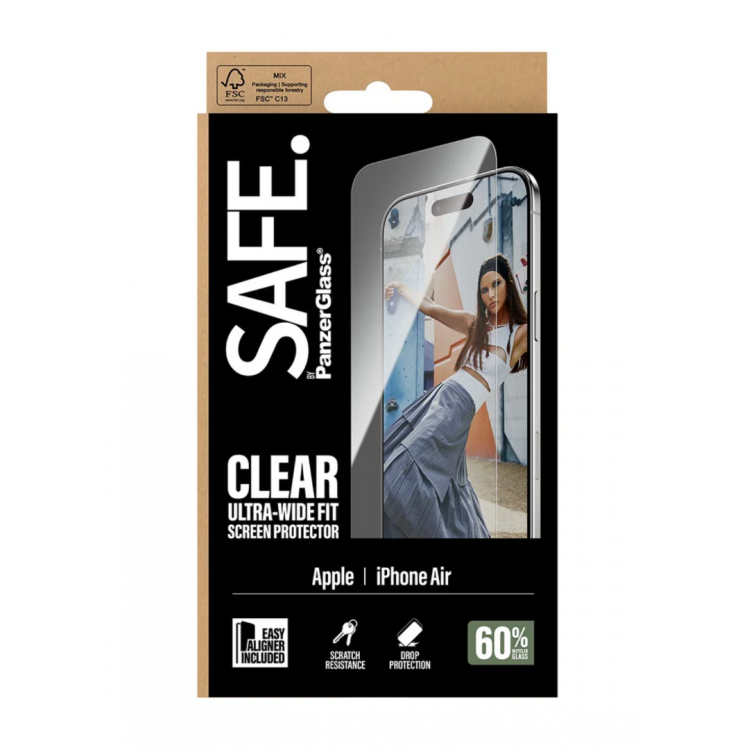 PanzerGlass Γυαλί προστασίας SAFE. Case Friendly 0.3MM Ultra-Wide Fit w. EasyAligner για Apple iPhone 17 AIR 6.6 2025 - PG-SA92447